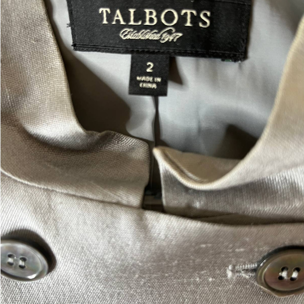 Talbots Black 1947 Label Metallic Silk & Wool Jacket Coat Blazer - Picture 3 of 7